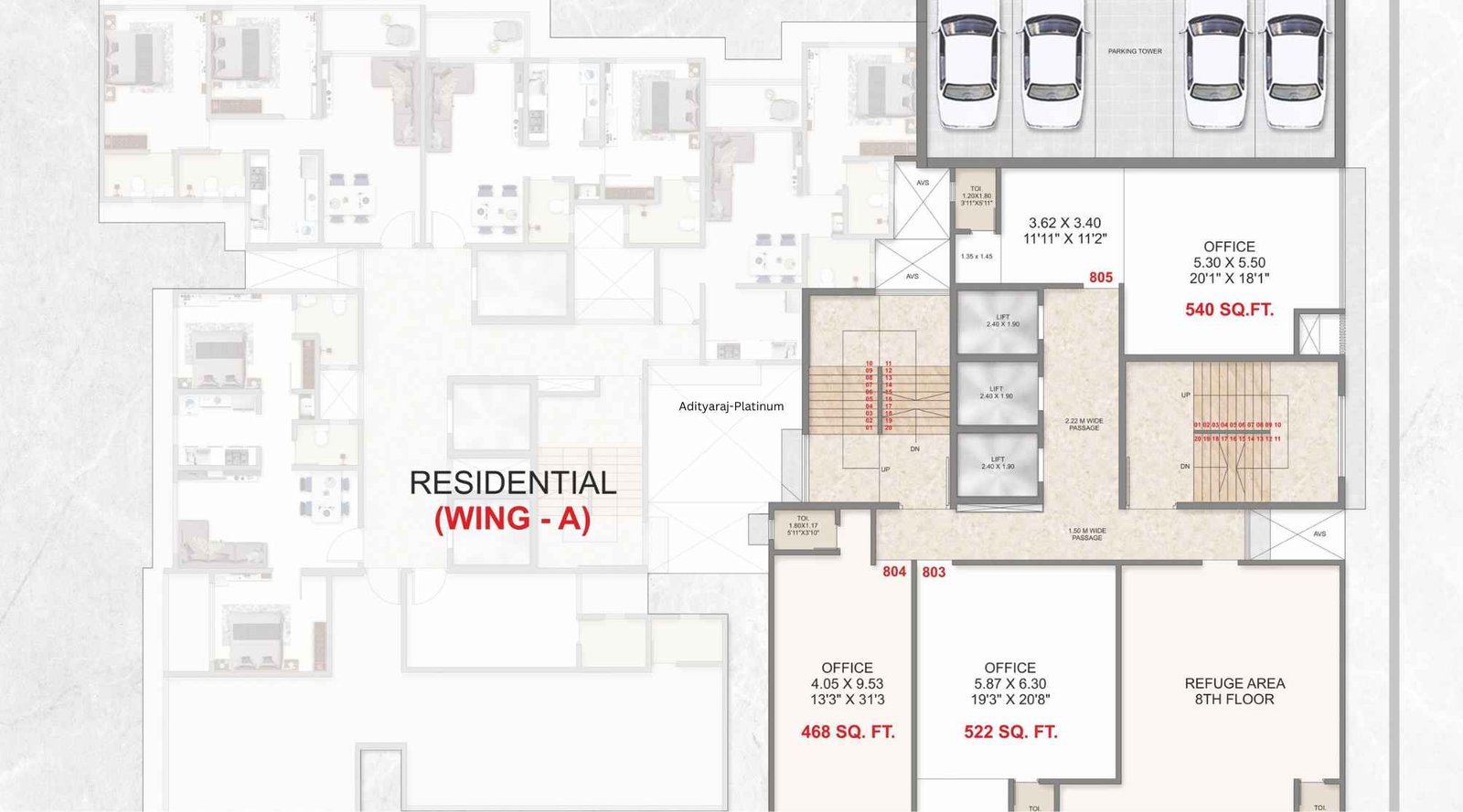 Adityaraj-Platinum-Residential-WingA-8th-Floorplan