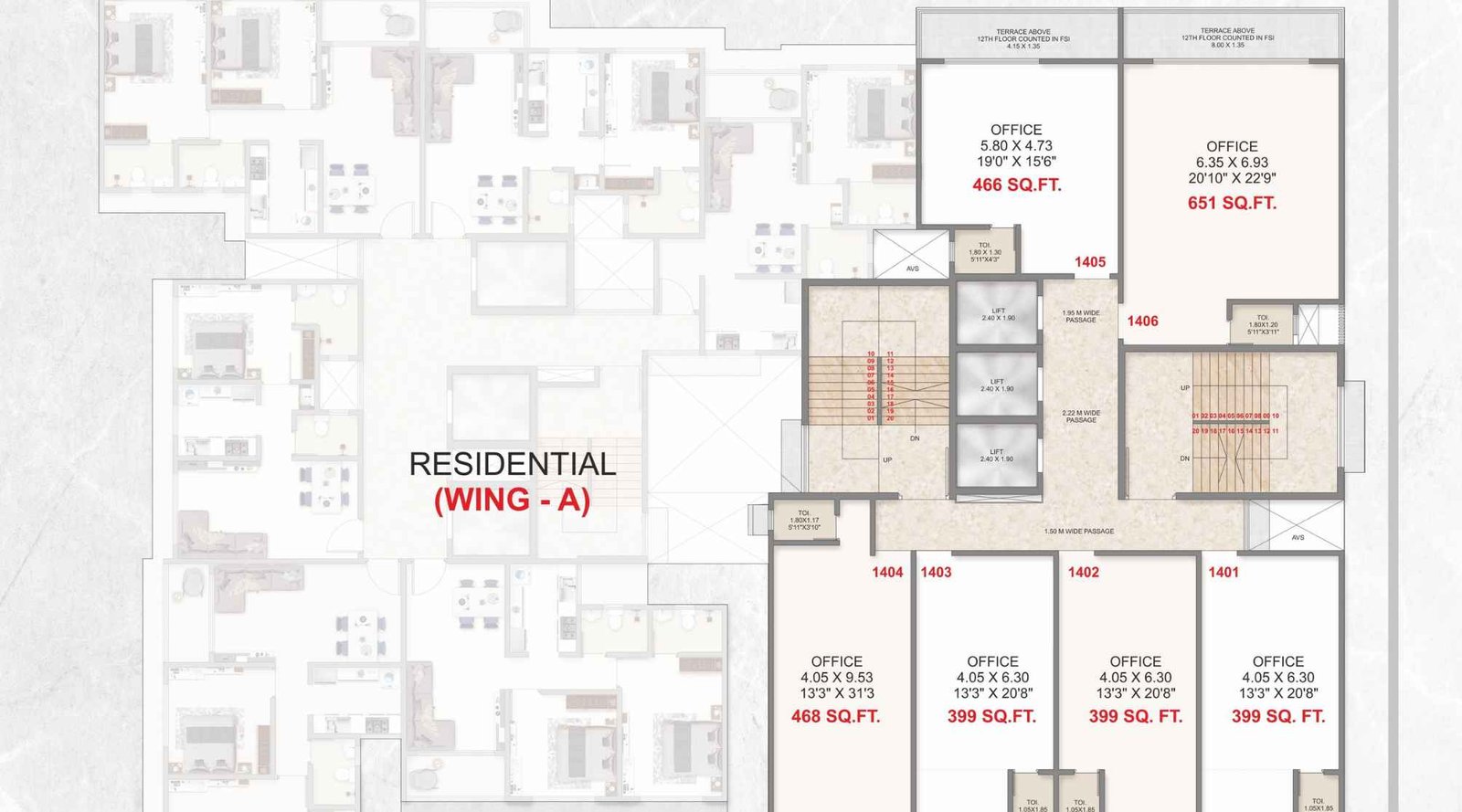 Adityaraj-Platinum-Residetial-14th-floorplan