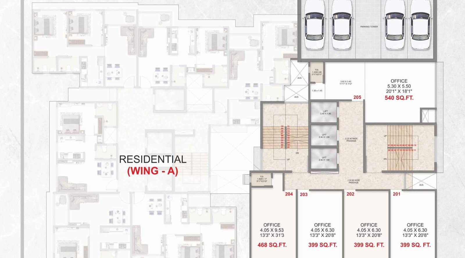 Adityaraj-Platinum-Typical-Floorplan-2to7-&-9to12th-WingB